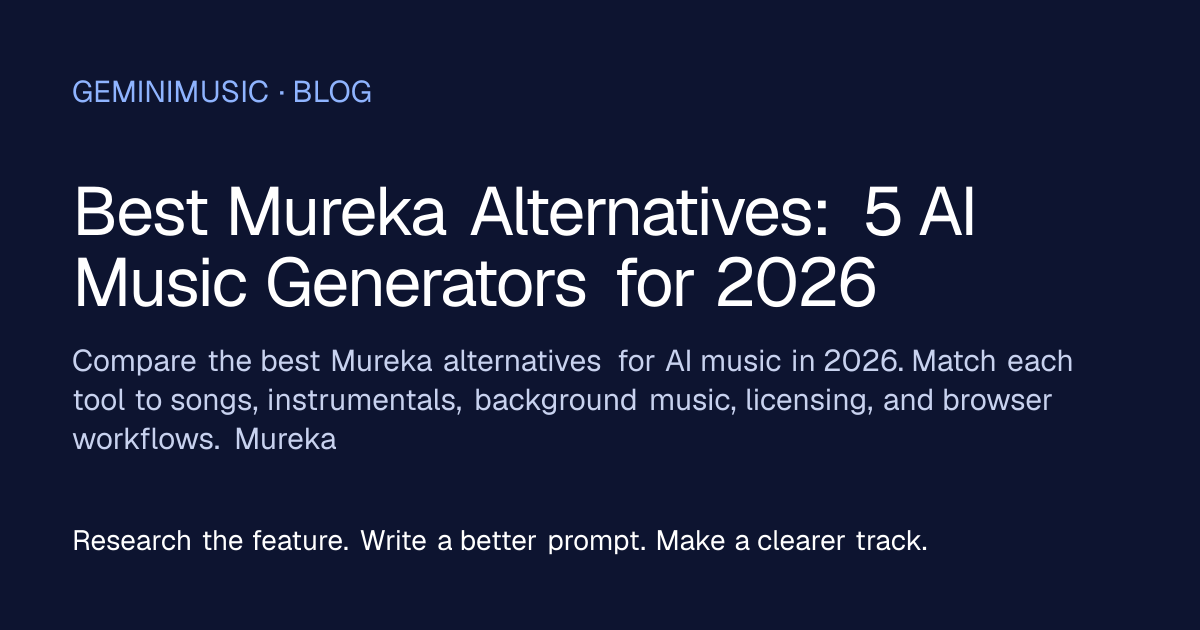 Best Mureka Alternatives: 5 AI Music Generators for 2026 article image